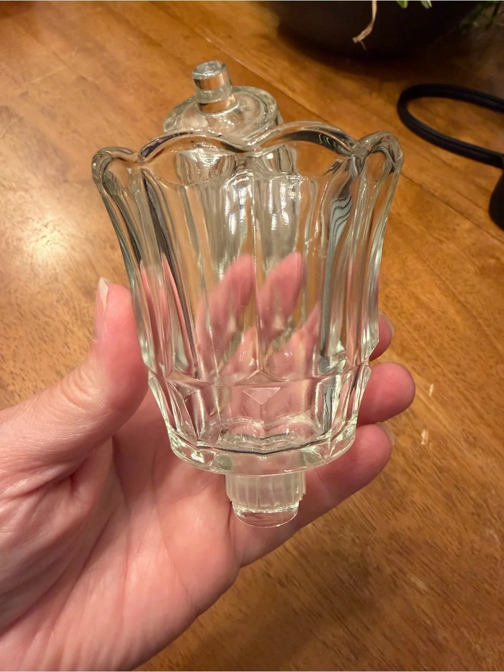 Vintage Clear Pressed Glass Peg Votive Candle Holders set of 5